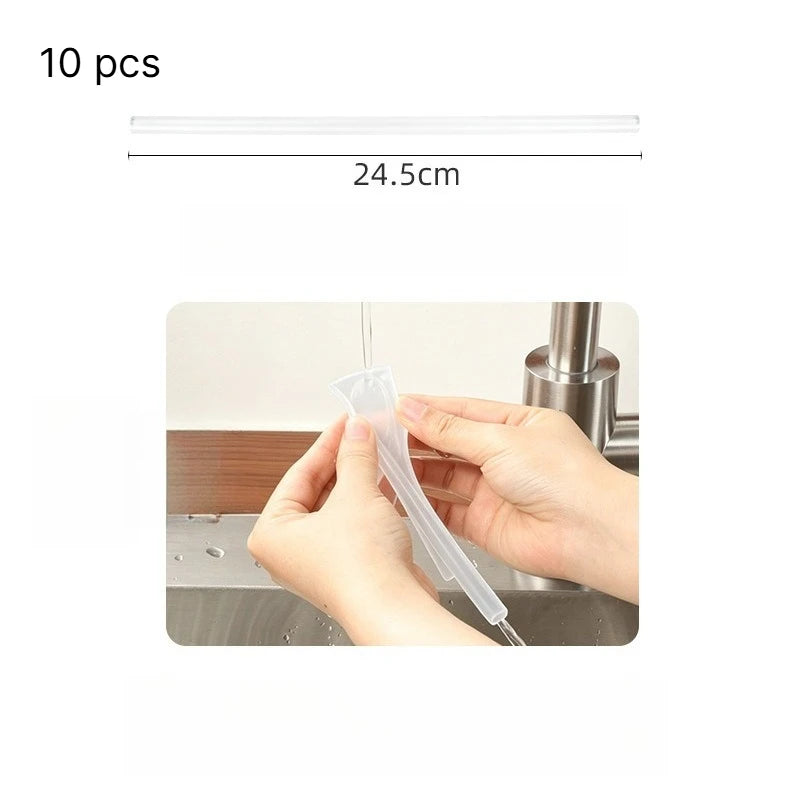 10-Pack Food Grade Silicone Straws – Foldable & Detachable