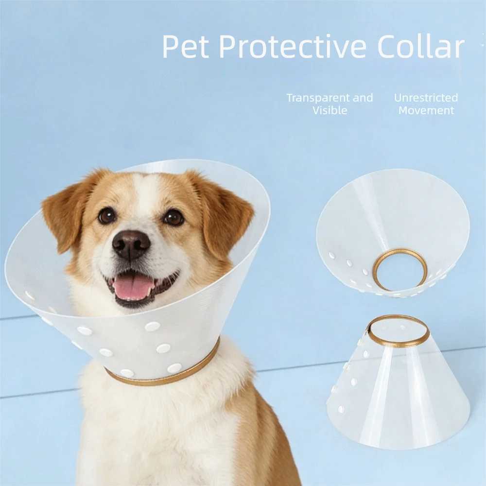 Adjustable Transparent Pet Recovery Collar – Anti-Lick Cone