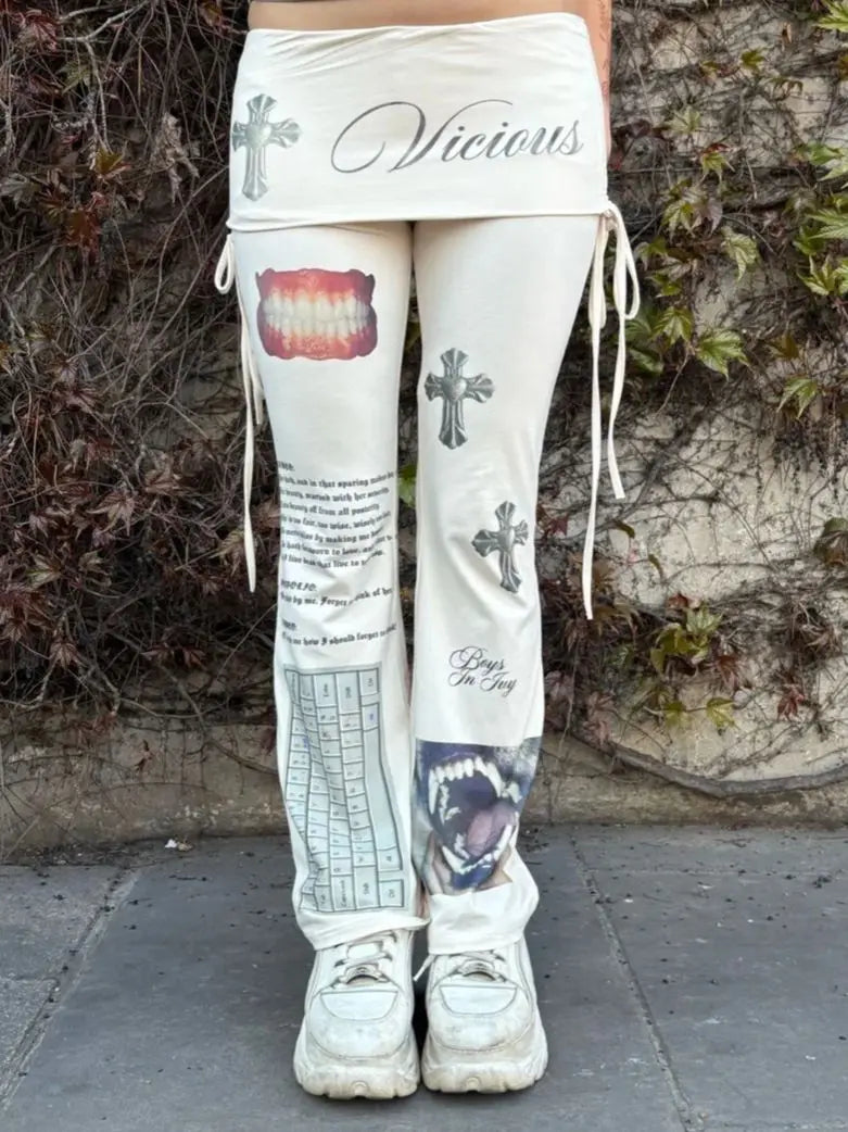 Y2K Wide Leg High Waist Pants – Gothic Harajuku Women's Trousers
