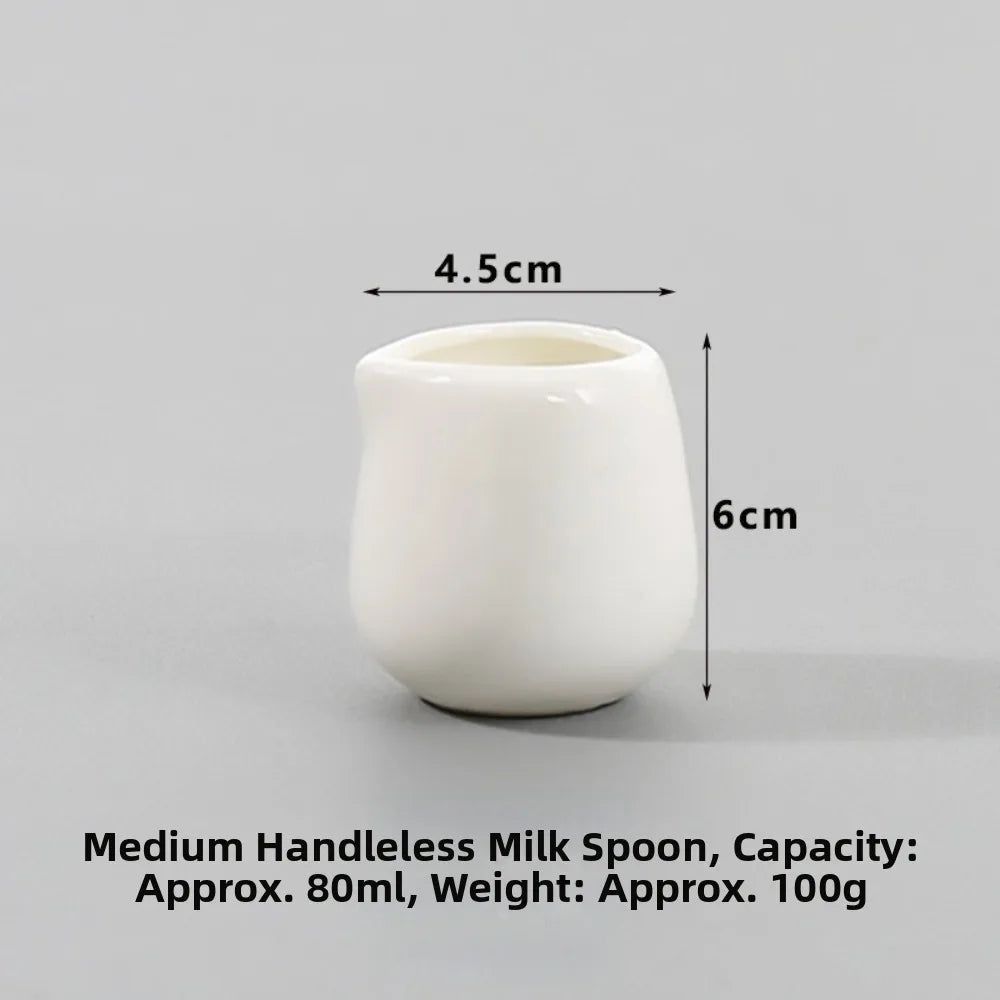 White Ceramic Creamer Pot – Mini Milk & Seasoning Jar