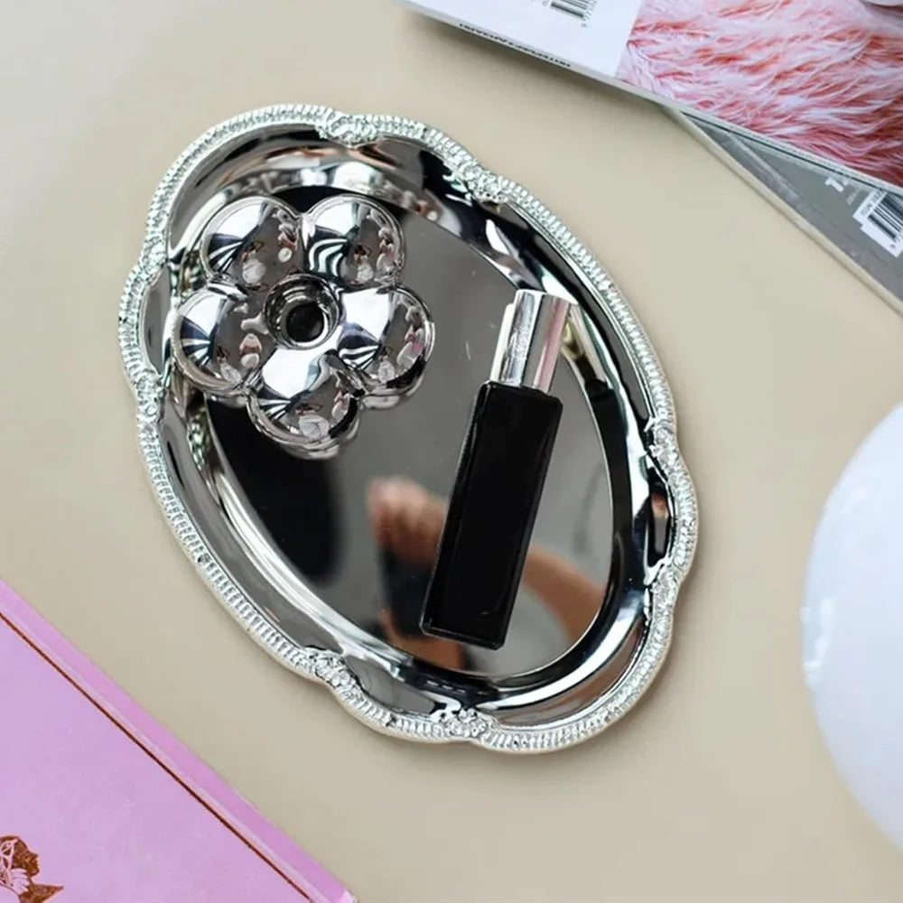 Oval Stainless Steel Serving Tray | Mirror-Polished 9.5" Platter