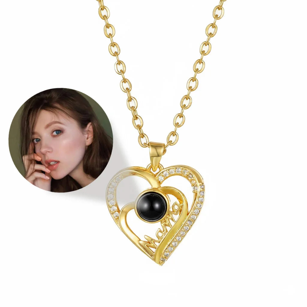 Personalized Photo Projection Heart Necklace | Custom Keepsake
