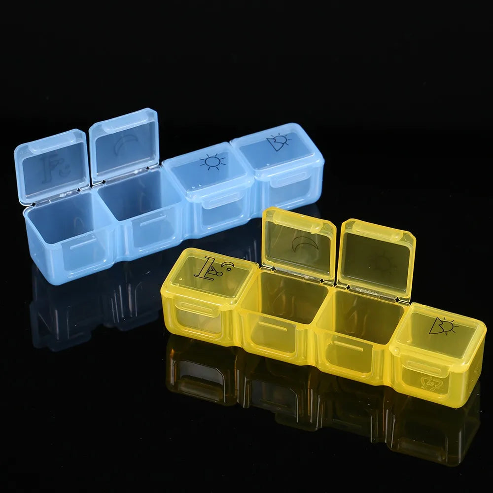 Weekly Pill Organizer – 28-Slot 7-Day 4x Daily Travel Case