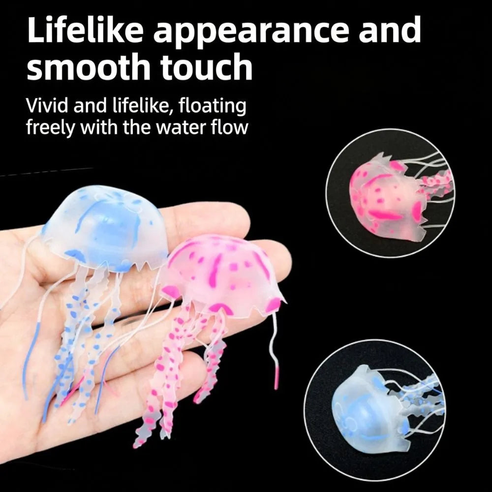 Silicone Glowing Jellyfish Aquarium Ornament | Fish Tank Decor