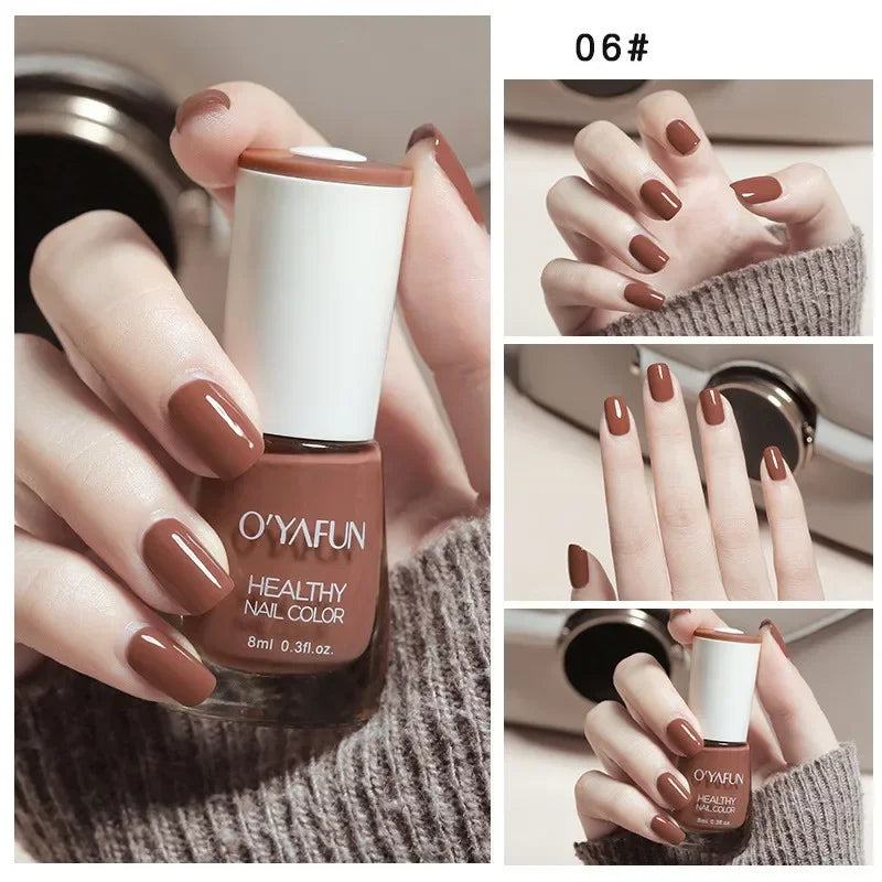 Handaiyan 8ml Water-Based Nail Polish – 40 Colors, Peel-Off