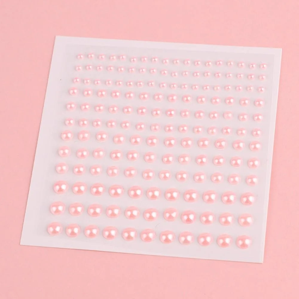 Self-Adhesive Beige Pearl Stickers – Mix 3/4/5/6mm Hair & Face