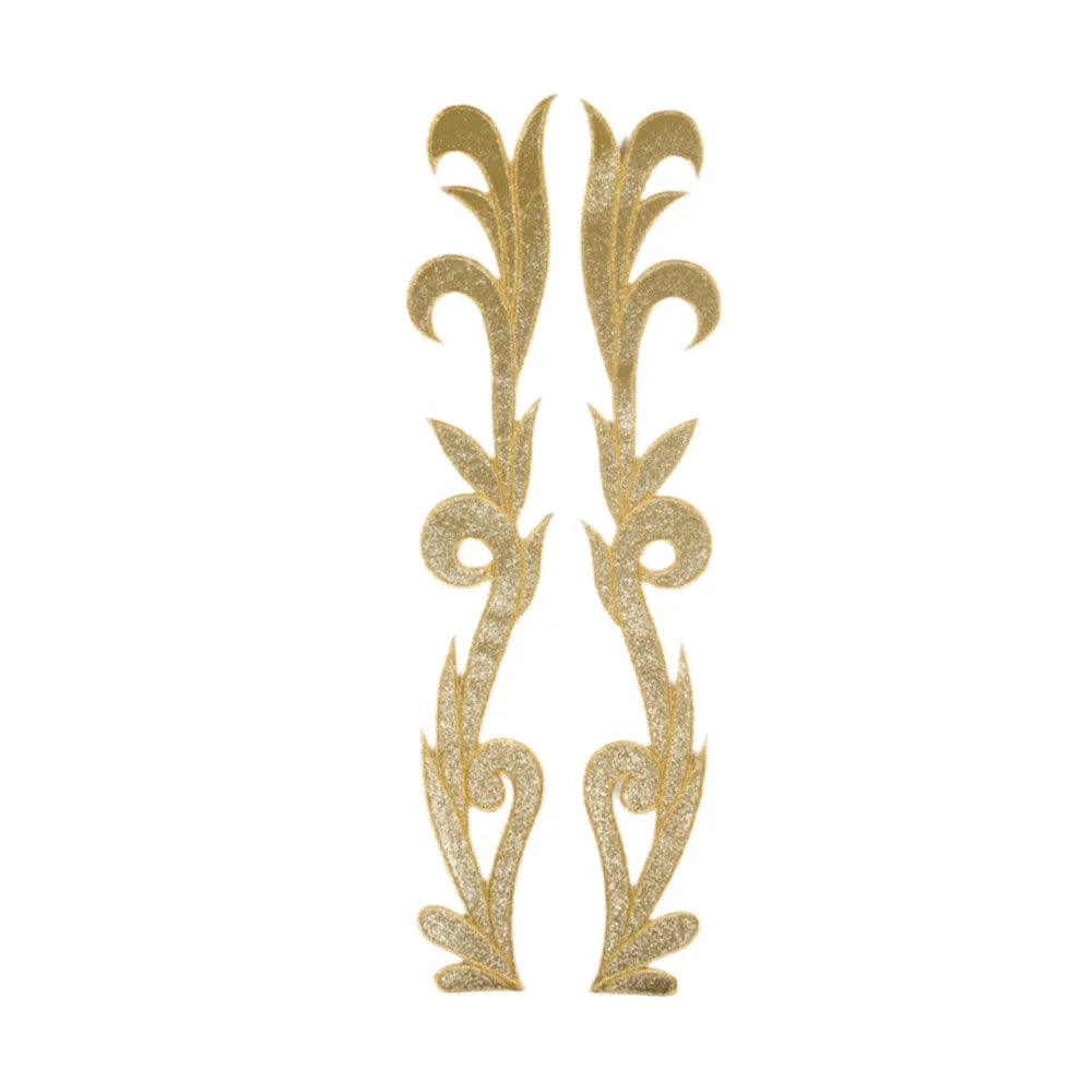 Baroque Gold & Silver Sequin Embroidery Appliqué Patches – 2 Pack