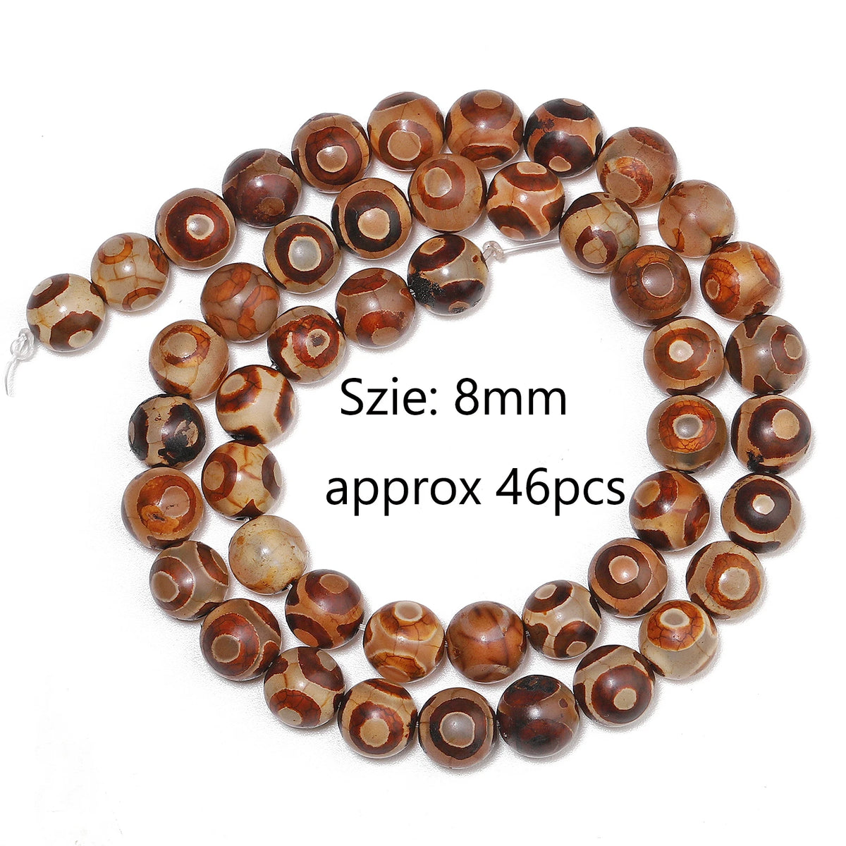 Tibetan Dzi Agate Natural Stone Round Beads | DIY Jewelry