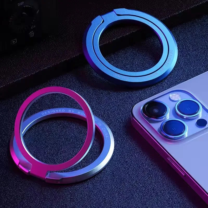 Magnetic Phone Ring Holder – 360° MagSafe Kickstand Grip