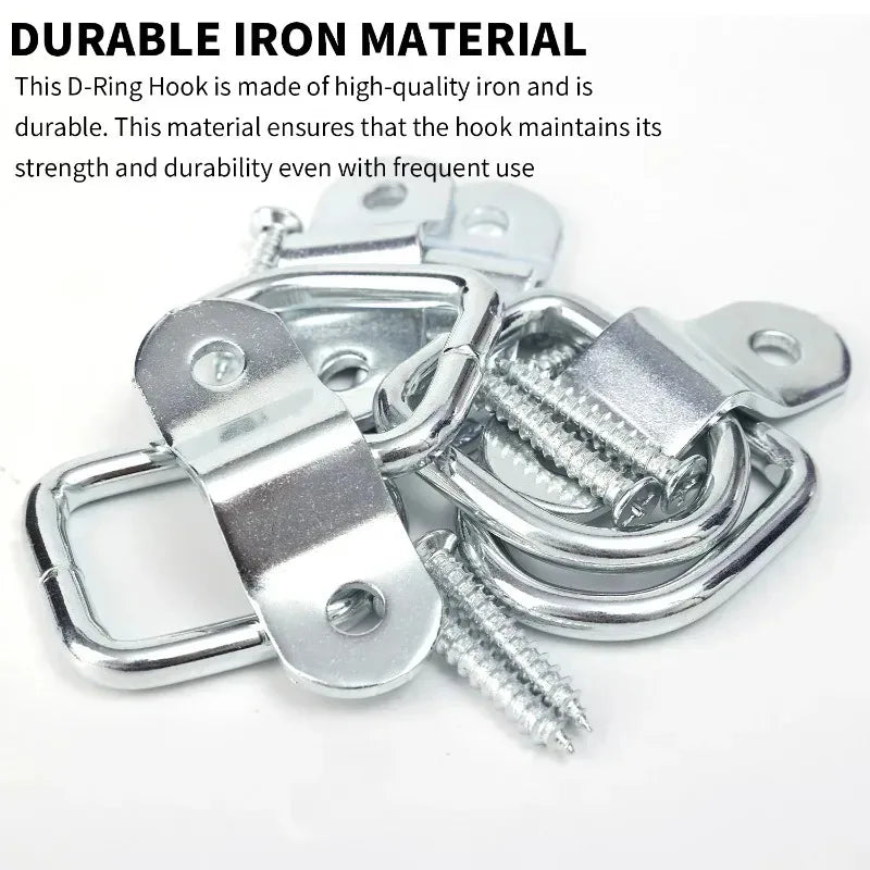 D-Ring Tie Down Anchors with Screws – Car Boat Trailer Cargo