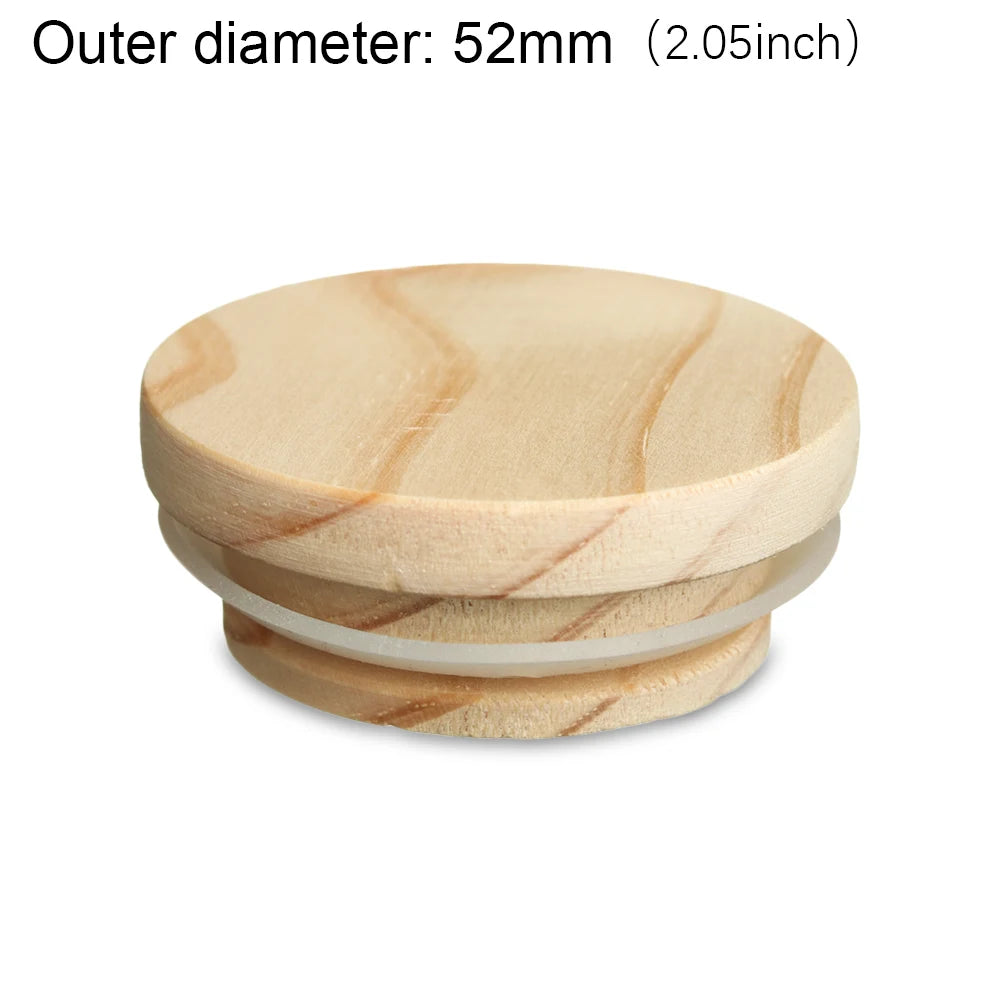 Wood Wide Mouth Mason Jar Lids with Silicone Ring – 7 Sizes