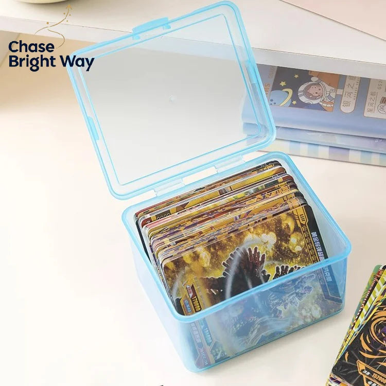 Transparent Plastic Photocard Storage Box & Desk Organizer
