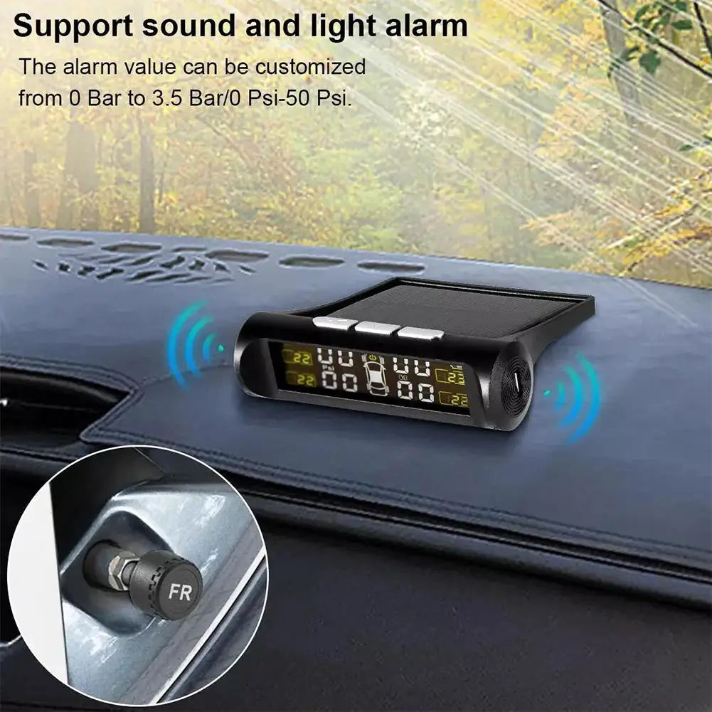 Solar Car Digital Clock – LCD Time, Date & Temperature Display
