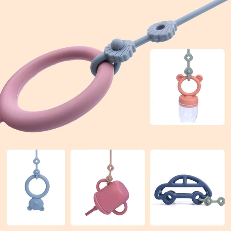 Silicone Baby Pacifier Clip Chain | Stroller & Highchair Strap