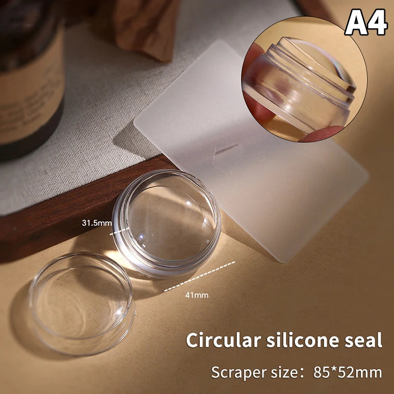 Silicone Nail Art Stamping Kit – Plate, Scraper & DIY Manicure