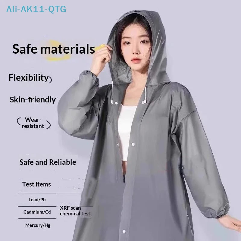 Unisex Hooded EVA Rain Poncho – Waterproof Outdoor Raincoat