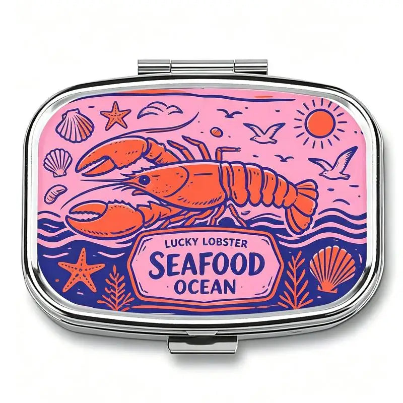 Vintage Sardines Metal Pill Box – 2-Compartment Fish Design