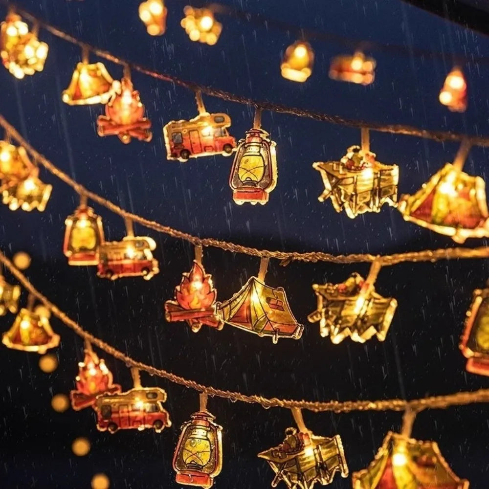 Camping Pattern LED String Lights 300cm – 20 Warm White LEDs