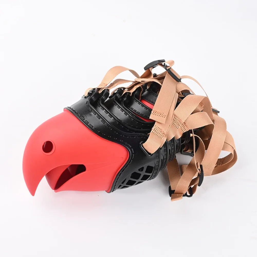 Parrot-Shaped Dog Muzzle – Adjustable Breathable Anti-Bite Cover