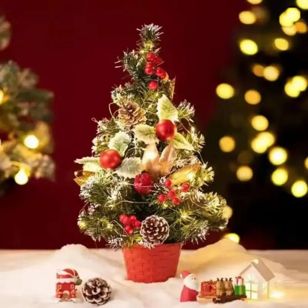 Mini Pre-Lit Artificial Christmas Tree 20cm – 3 Colors