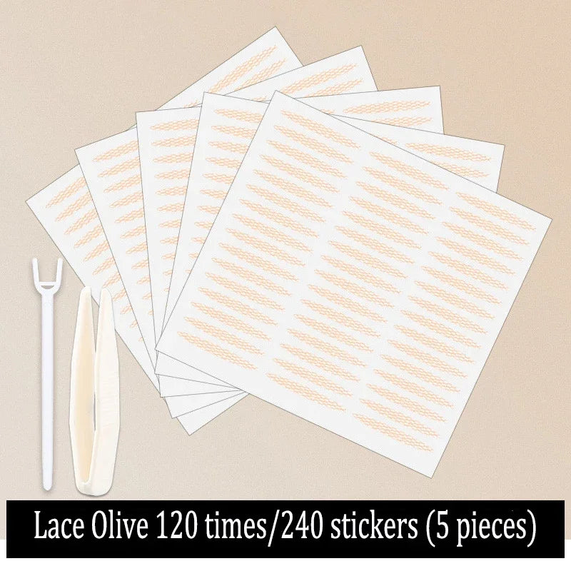 Invisible Double-Fold Eyelid Tape 240pcs – Lace Strips & Tools