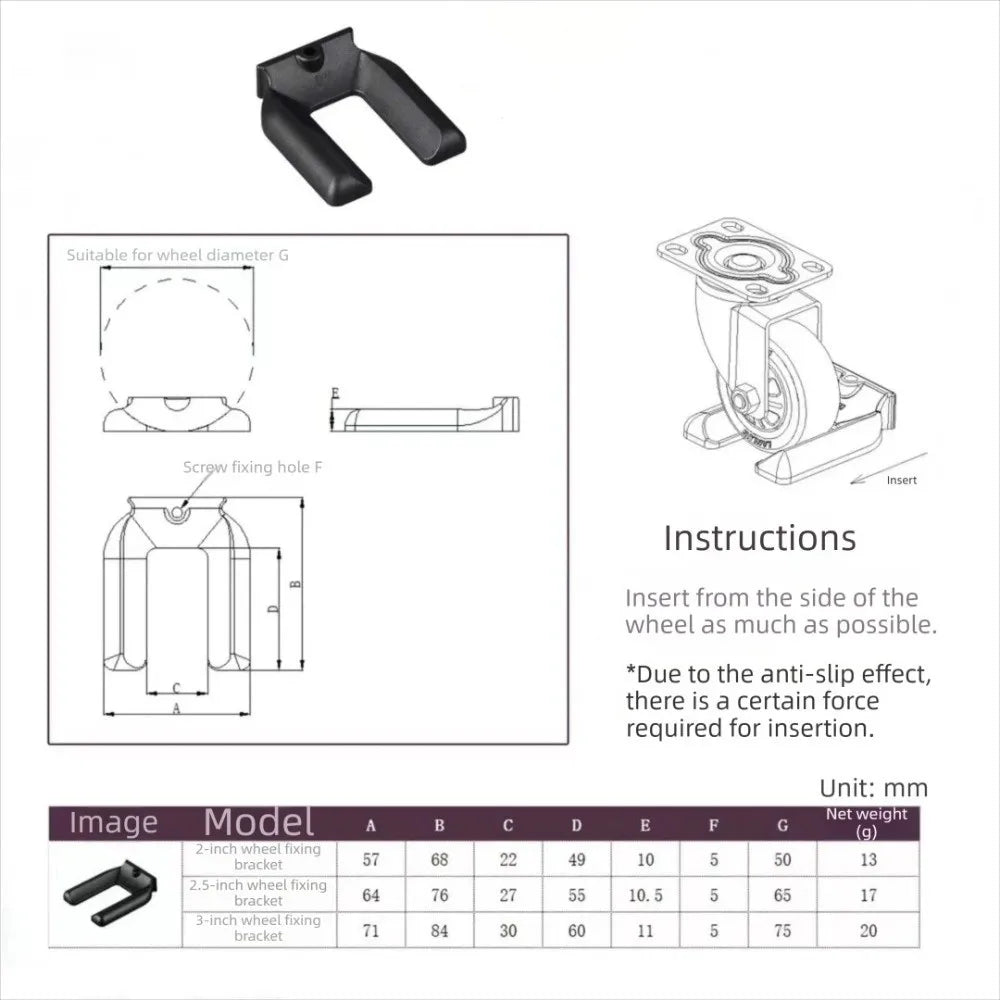 Rubber Office Chair Wheel Stopper – Anti-Vibration Roller Pad
