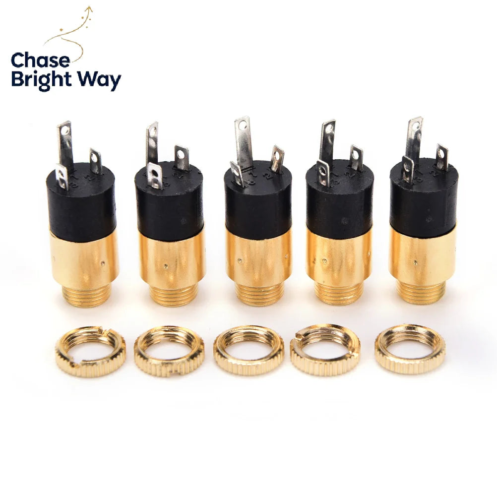 5-Pack PJ392 3.5mm Stereo Female Audio Jack Socket Connector