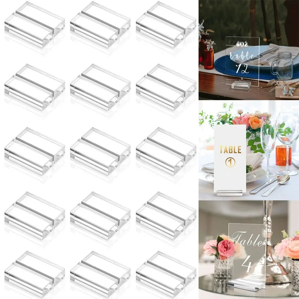 Clear Acrylic Place Card Holder – Table Sign & Photo Stand