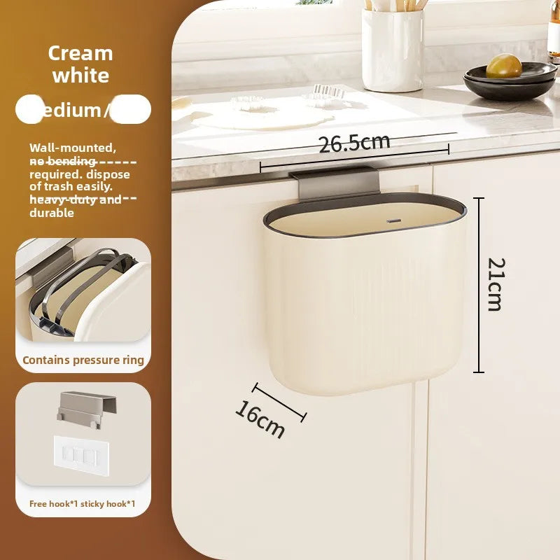 Wall-Mounted Slide-Open Trash Can – Kitchen & Bathroom