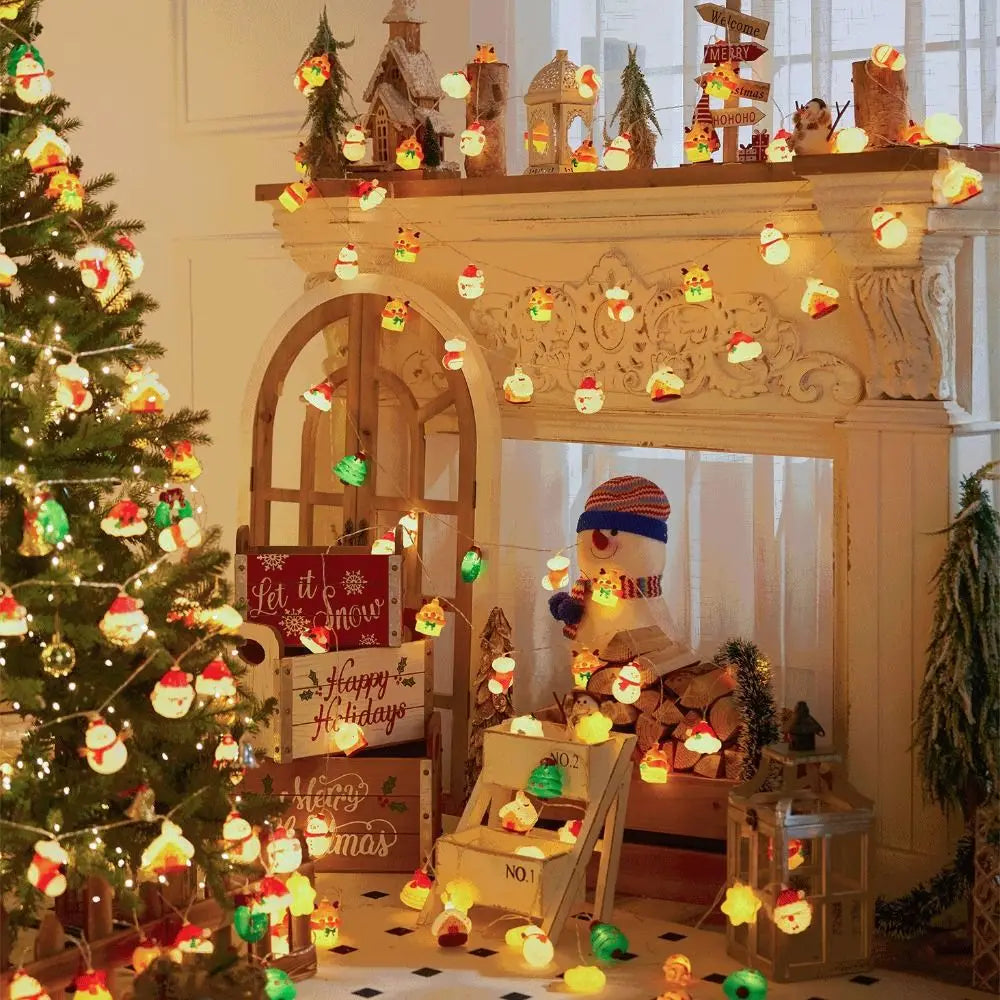 3D Christmas LED String Lights – 20 LED Battery Powered, 3M