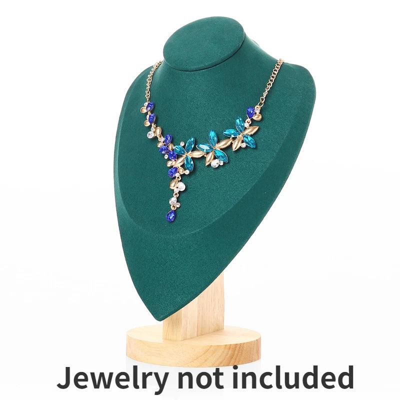 Velvet Bust Necklace Display Stand – Heart-Shaped Jewelry Organizer