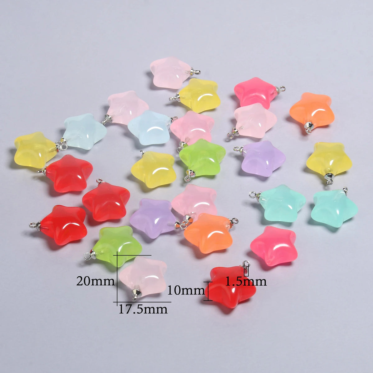 Resin Star Charms Candy Color DIY Jewelry Pendants – 10pcs