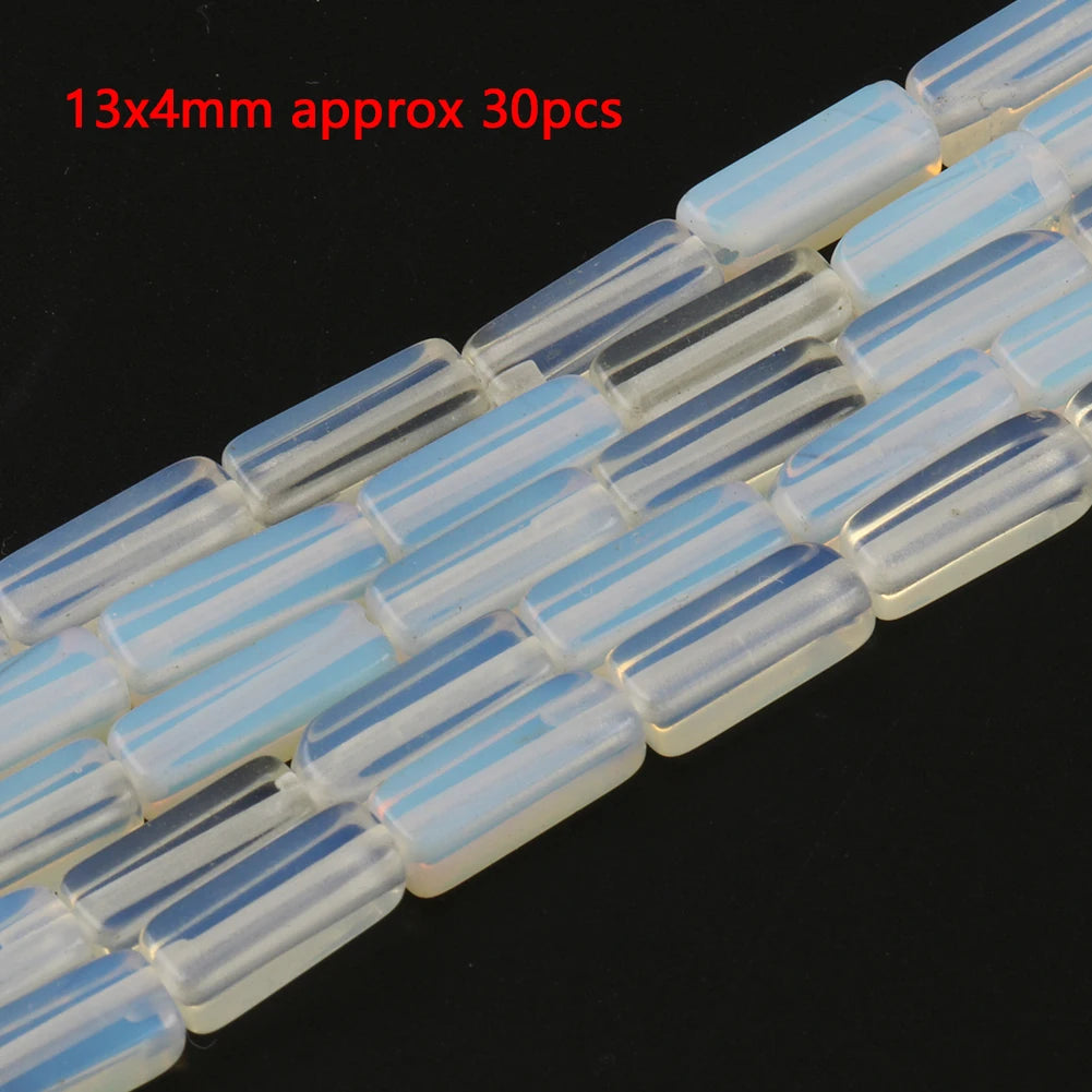 White Opalite Stone Beads 8mm Round Rondelle – DIY Jewelry Making