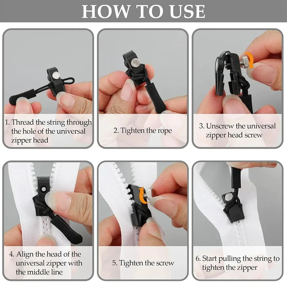 Universal Metal Zipper Slider Repair Kit – DIY Replacement Pullers