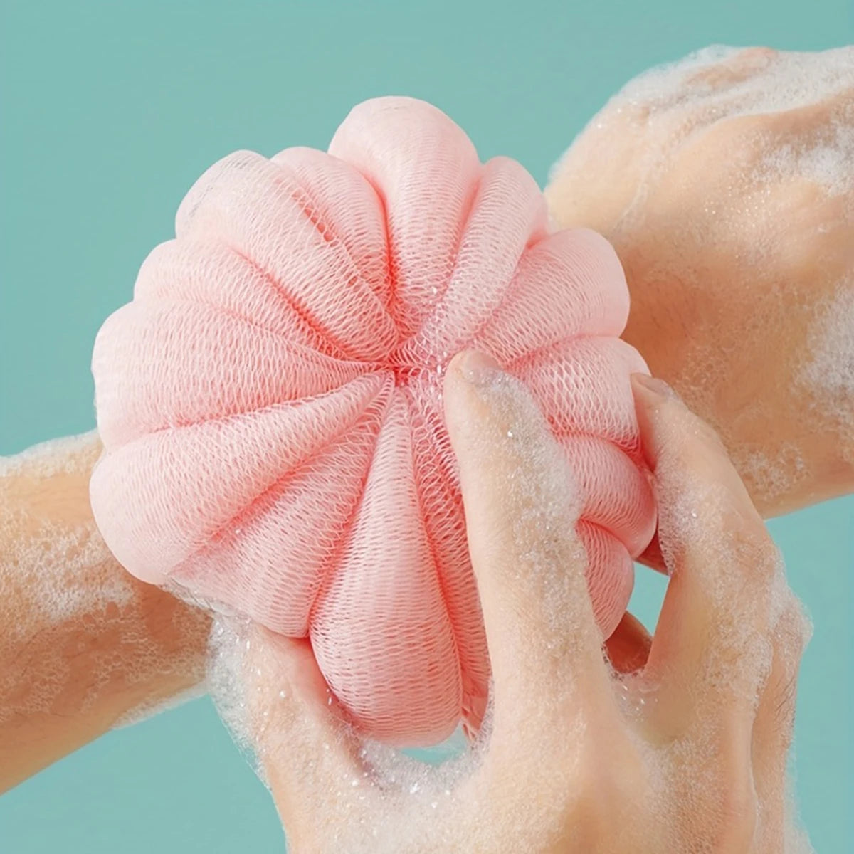 Pumpkin Bath Ball Sponge – Soft Body Scrubbing Shower Puff