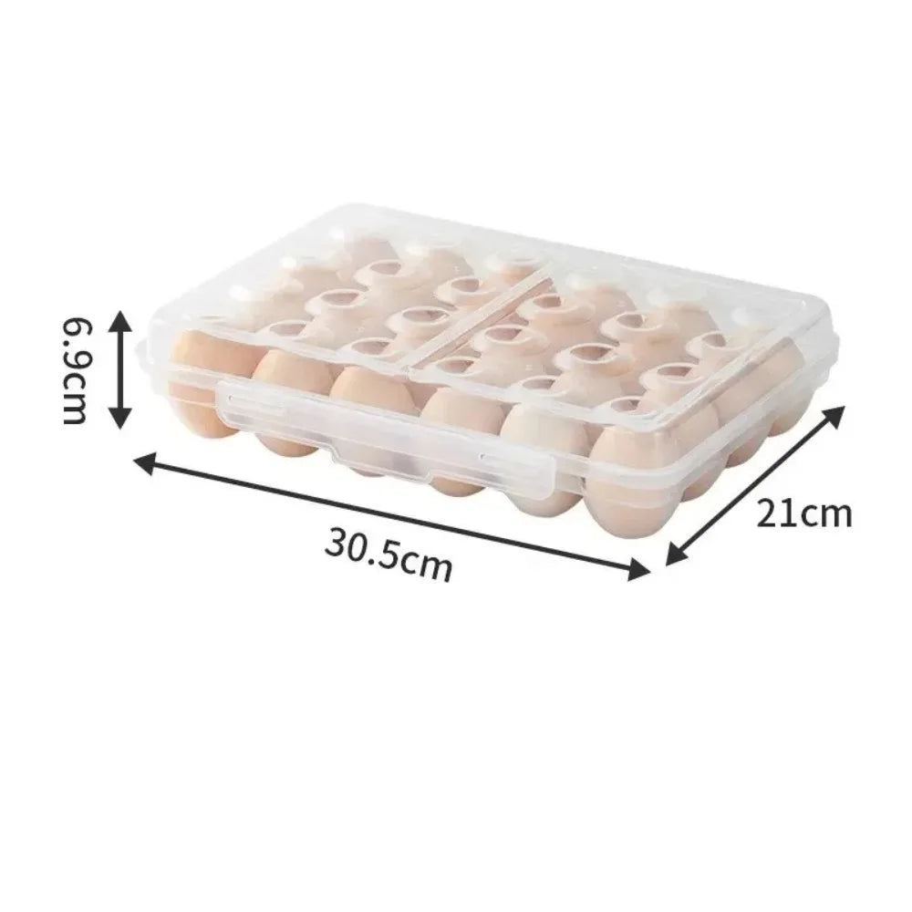 Stackable Plastic Egg Holder with Lid – Transparent Egg Organizer