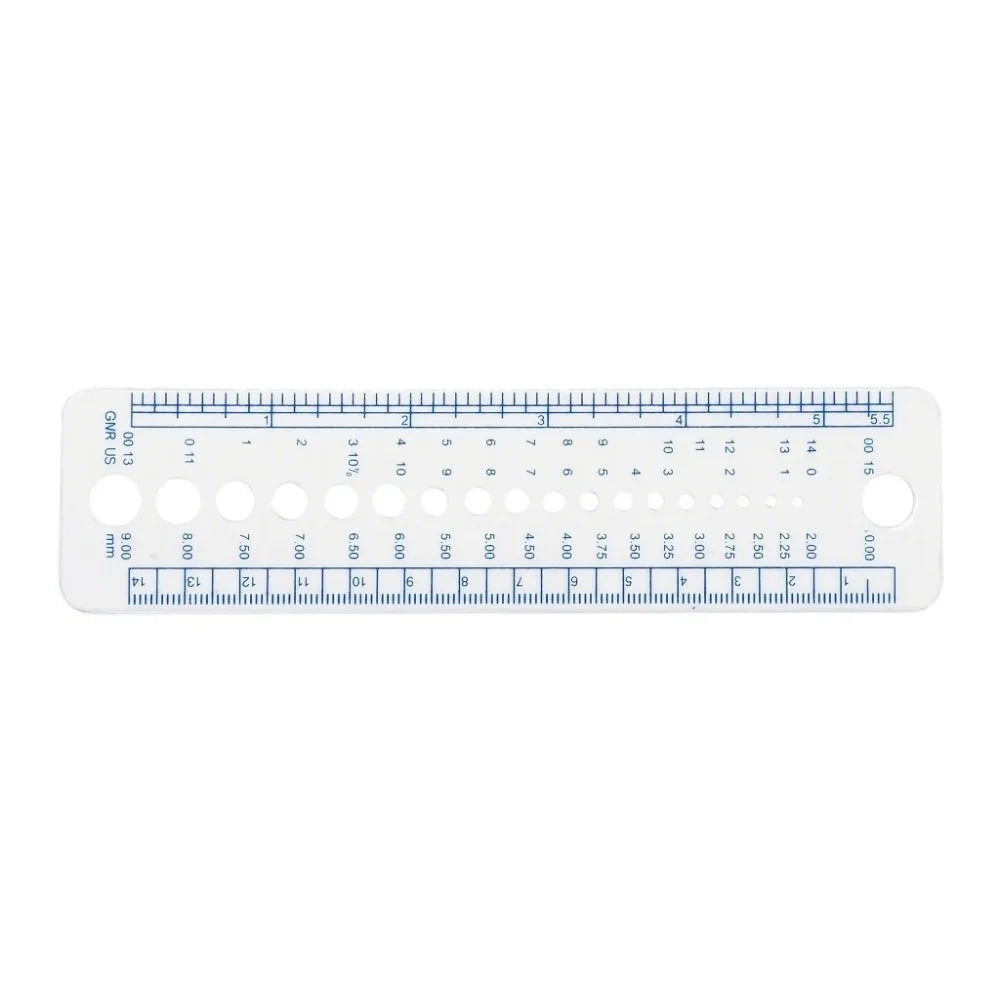 3-Pack Knitting Needle Gauge Ruler & Circle Template Set