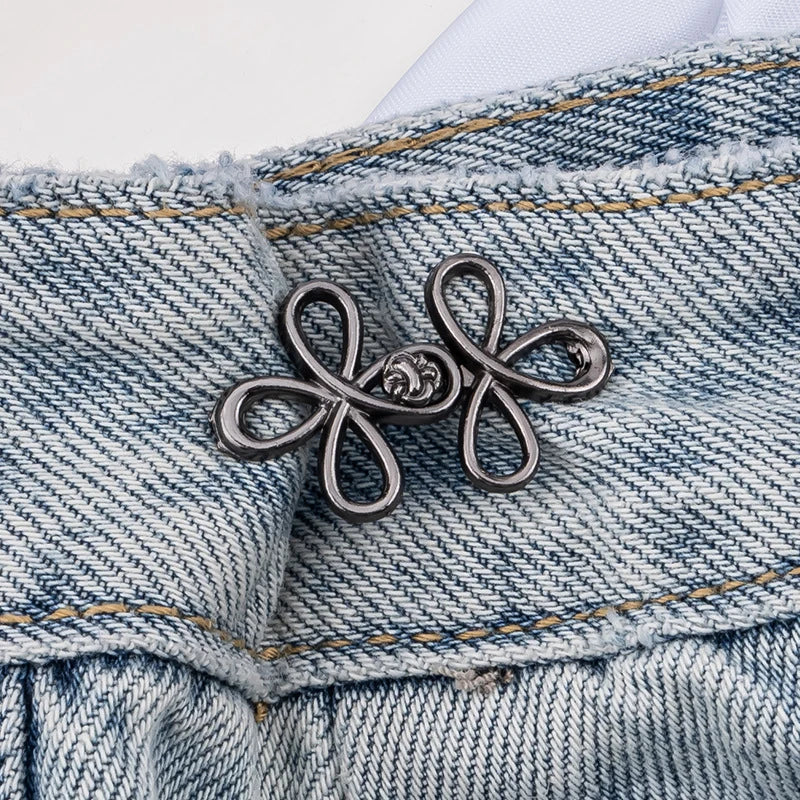 2-Pack Four Leaf Clover Waist Buckle Adjuster for Pants & Skirts