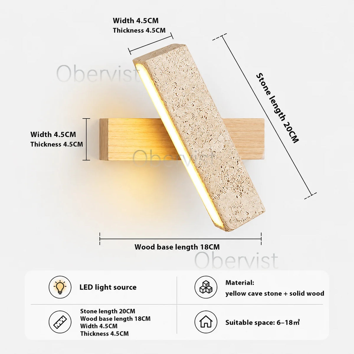 Wabi-Sabi Travertine LED Wall Sconce | Rotatable Pull Chain Lamp