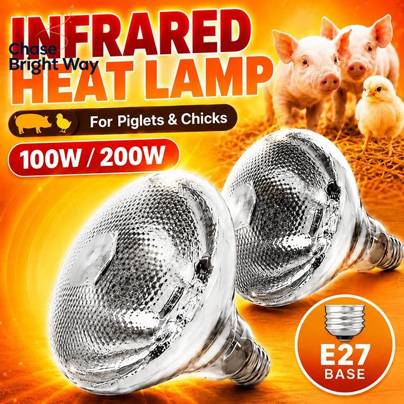 Infrared Heat Lamp Bulb 100W–250W | Poultry & Livestock Brooder