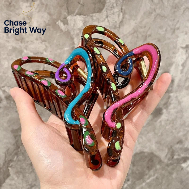Vintage Bow Shark Claw Clip – Strong Hold for Thick Hair