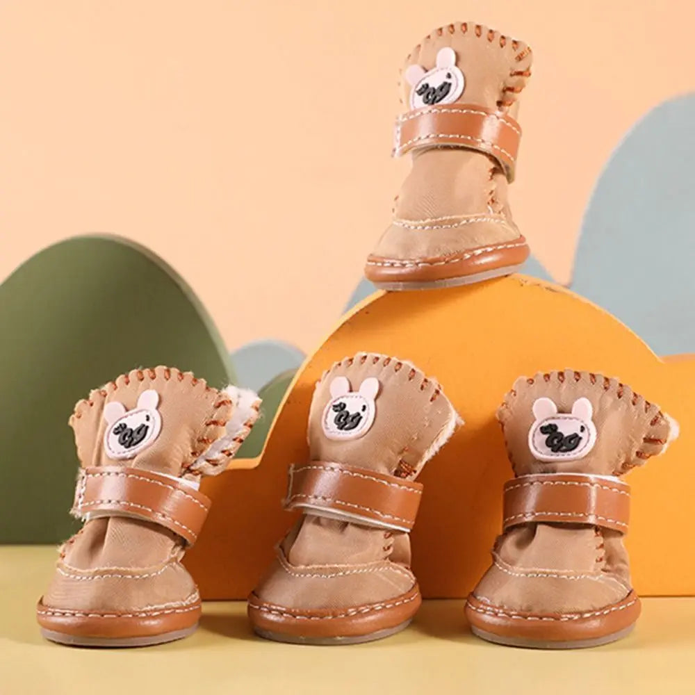 Non-Slip Waterproof Dog Snow Boots – Warm Pet Shoes 4-Pack