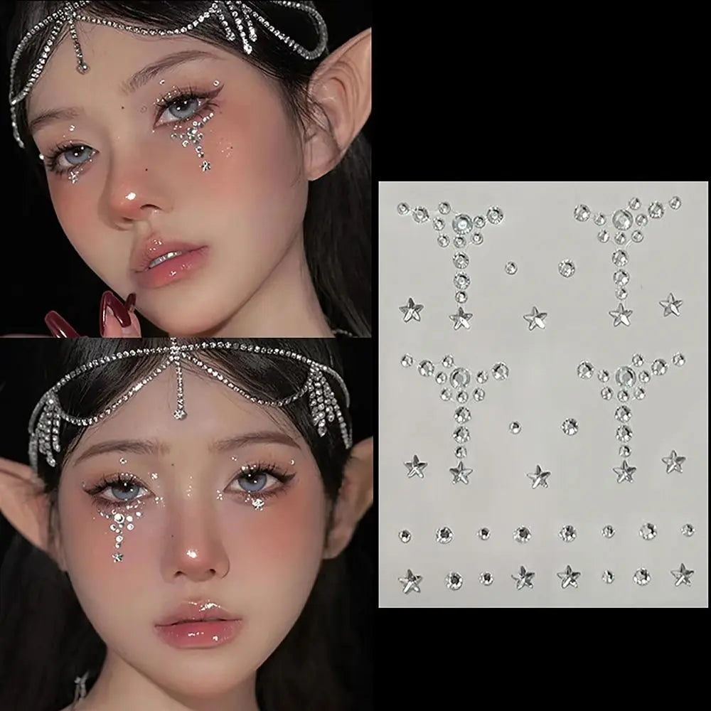 Face Gem Stickers – Butterfly Flower Star Heart Jewels