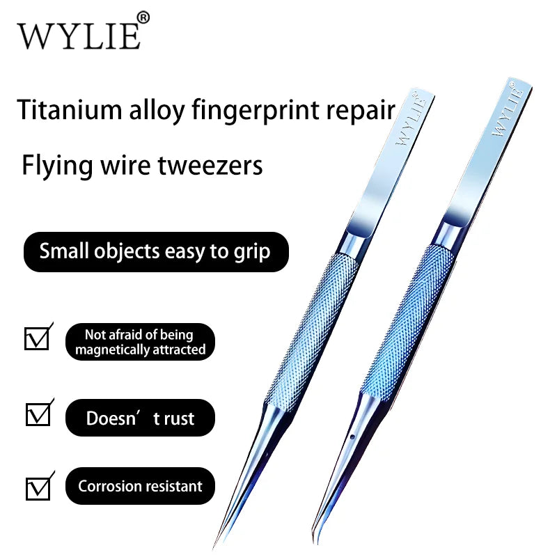 WYLIE Titanium Tweezers – Anti-Magnetic Sharp Tip Phone Repair