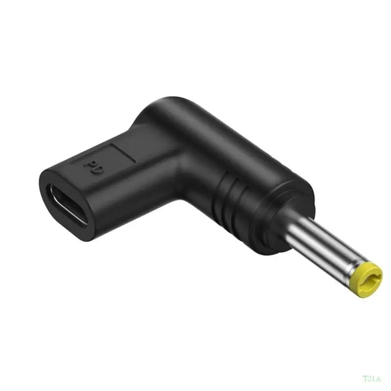 USB-C to DC Barrel Connector Adapter – 6 Tip Sizes, 90° Angled