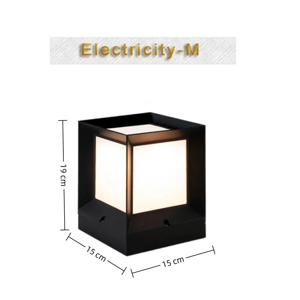 Modern E27 Outdoor Pillar Cap Light | IP54 Waterproof 220V
