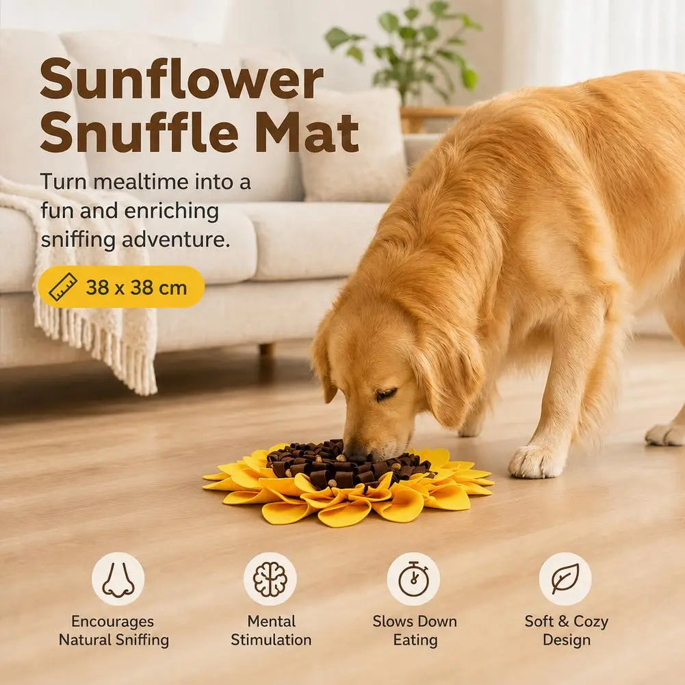 Sunflower Snuffle Mat – Slow Feeder Puzzle Toy for Dogs & Cats