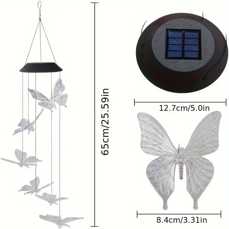Solar Color Changing Wind Chime Light – Butterfly & Hummingbird