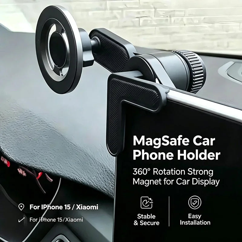 Magnetic Car Phone Mount – 360° Rotating MagSafe Holder