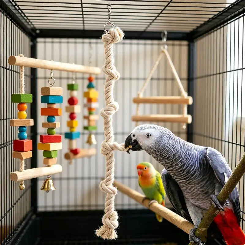 Natural Cotton Parrot Climbing Rope Toy – Chew & Perch